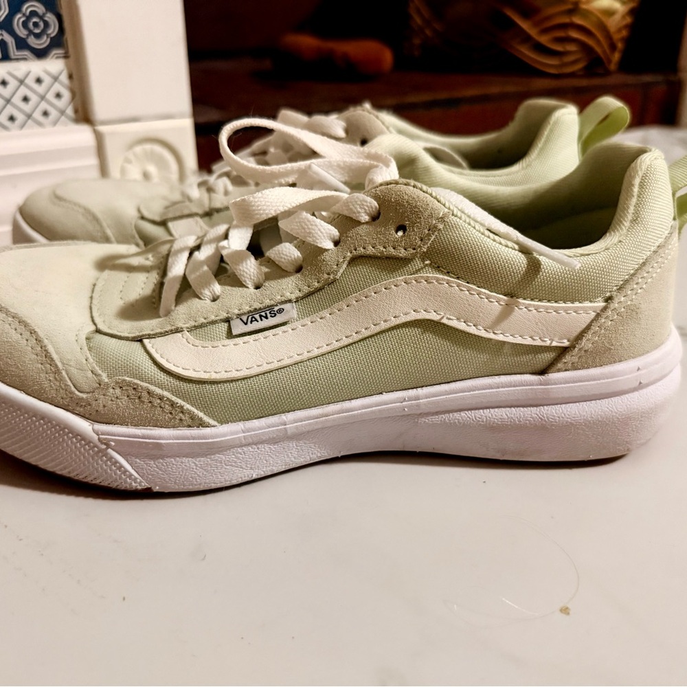 Vans Women’s Old Skool Sneakers in Mint and White